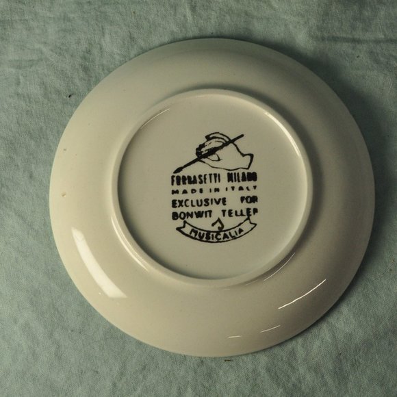 french horn vintage Musicalia Bonwit Teller plates gold coaster (w1176) - Picture 3 of 4